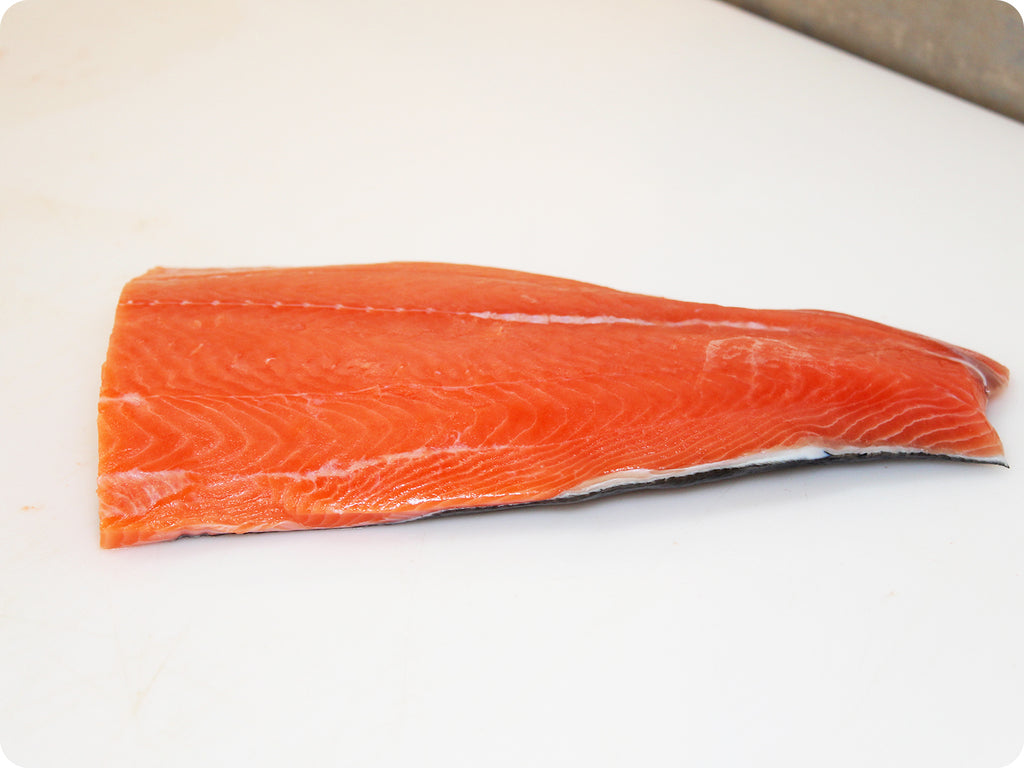 Wild King Salmon Fillet (prevfroz) by the pound Origin Catch